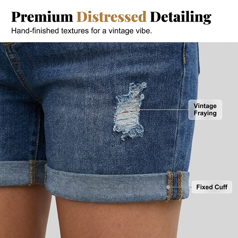 👖 50% DE DESCONTO – Shorts Jeans Feminino com Barra Revirada | Estiloso, confortável & perfeito para o verão