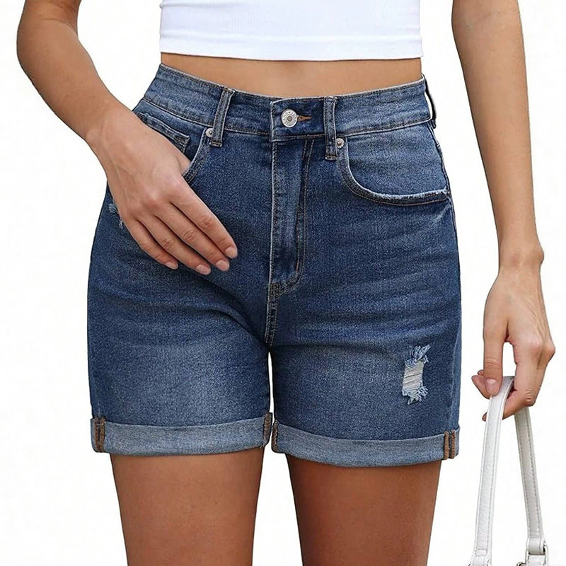👖 50% DE DESCONTO – Shorts Jeans Feminino com Barra Revirada | Estiloso, confortável & perfeito para o verão
