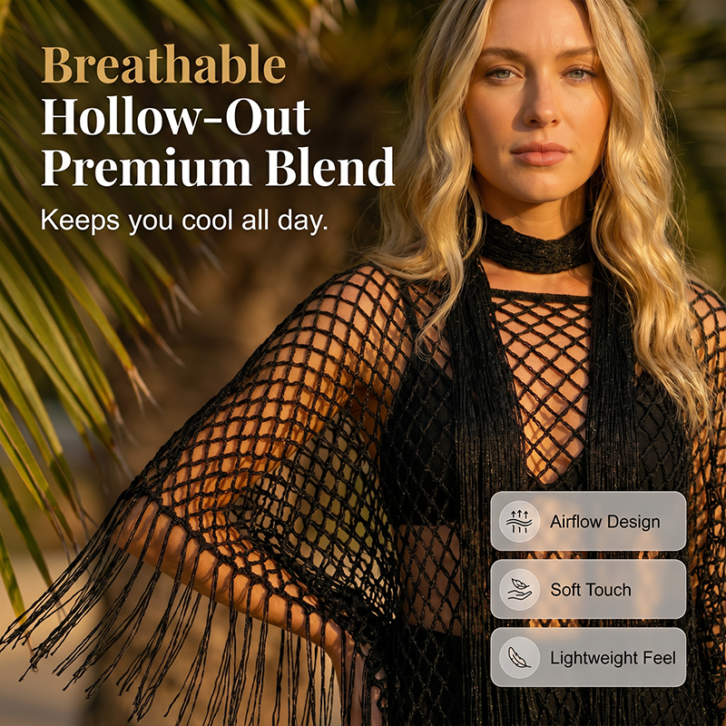 🏆 Last Day Special Price $19.99! 💐Summer Metallic Crochet Cover-Up – Lightweight, Flowy & Effortlessly Stylish summer outfit