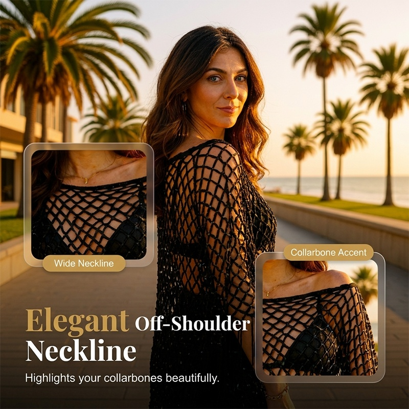 🏆 Last Day Special Price $19.99! 💐Summer Metallic Crochet Cover-Up – Lightweight, Flowy & Effortlessly Stylish summer outfit