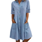 ⏳Limited-time 50% off⏰🔥Women's Casual Loose Fit Denim Dress with Pockets