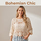 Bohemian Crochet Hollow-Out Top with Fringe Hem