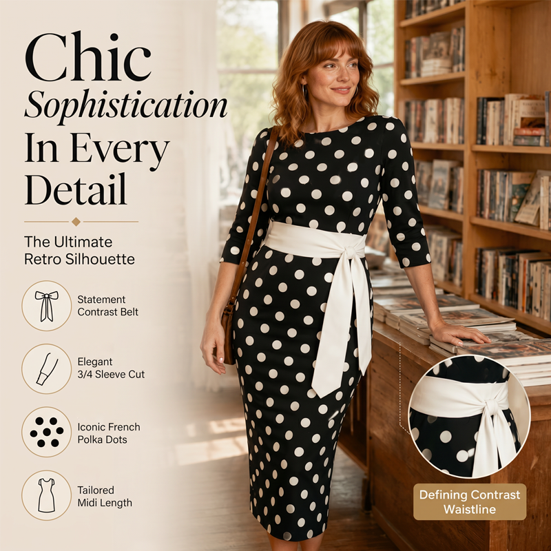 🔥Last Day Special Sale 60% OFF!!💝Women's Retro Elegant Polka Dot Dress