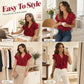 🎉 LIMITED TIME 50% OFF! 🔥New Arrivals & Best Sellers-Elegant Ruffle V-Neck Blouse