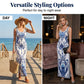 👗New Arrivals 50% OFF💥Women's Classic Floral Print Maxi Dress – Bodycon, Side Slit, Porcelain Pattern 💙