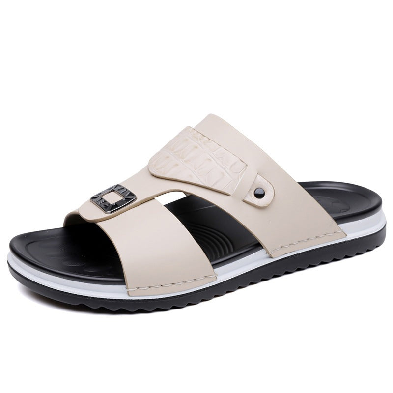 ☀️ 50% Off | Men's Faux Leather Slip-On Sandals – Premium Comfort ✈️🌞
