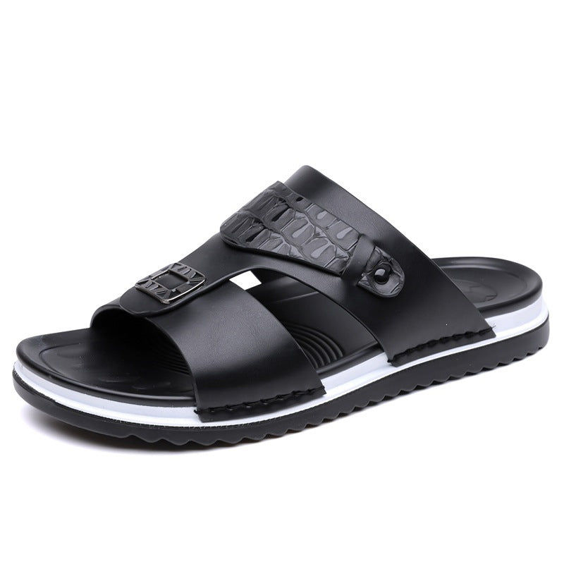 ☀️ 50% Off | Men's Faux Leather Slip-On Sandals – Premium Comfort ✈️🌞