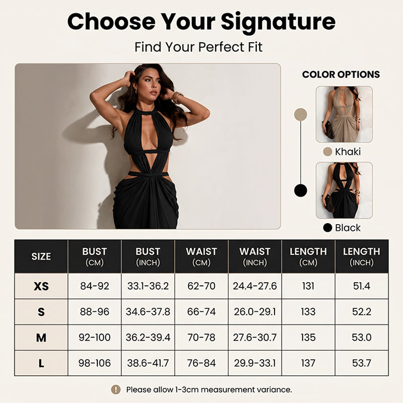 🔥 60% OFF on selected products🎉Women's Sexy Halter Neck Cutout Maxi Dress