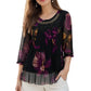 👚 50% OFF NOW! 🌸 Elegant Floral Print Tunic Top – Sheer 3/4 sleeves & double-layer hem – Plus size, lightweight & breezy – perfect for summer or boho chic 🌿✨
