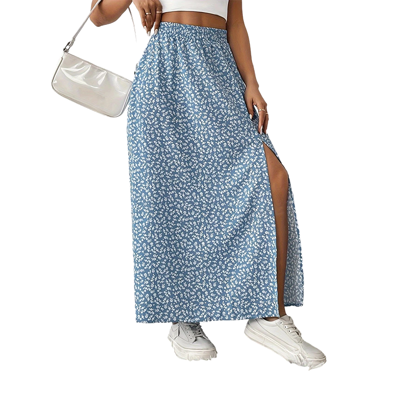 👗 LIMITED-TIME 50% OFF! ✨👗Women's Ditsy Floral High-Waist Slit Skirt