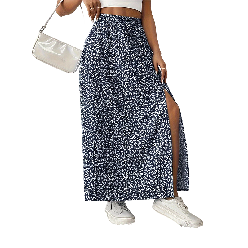 👗 LIMITED-TIME 50% OFF! ✨👗Women's Ditsy Floral High-Waist Slit Skirt