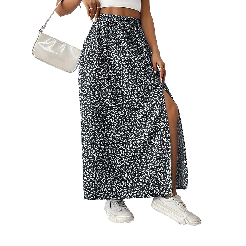 👗 LIMITED-TIME 50% OFF! ✨👗Women's Ditsy Floral High-Waist Slit Skirt