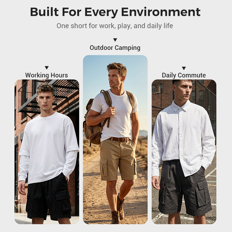 HURRY 50% OFF 🚶 Versatile Cargo Shorts for Men — Perfect for Hiking, Camping & Daily Commute