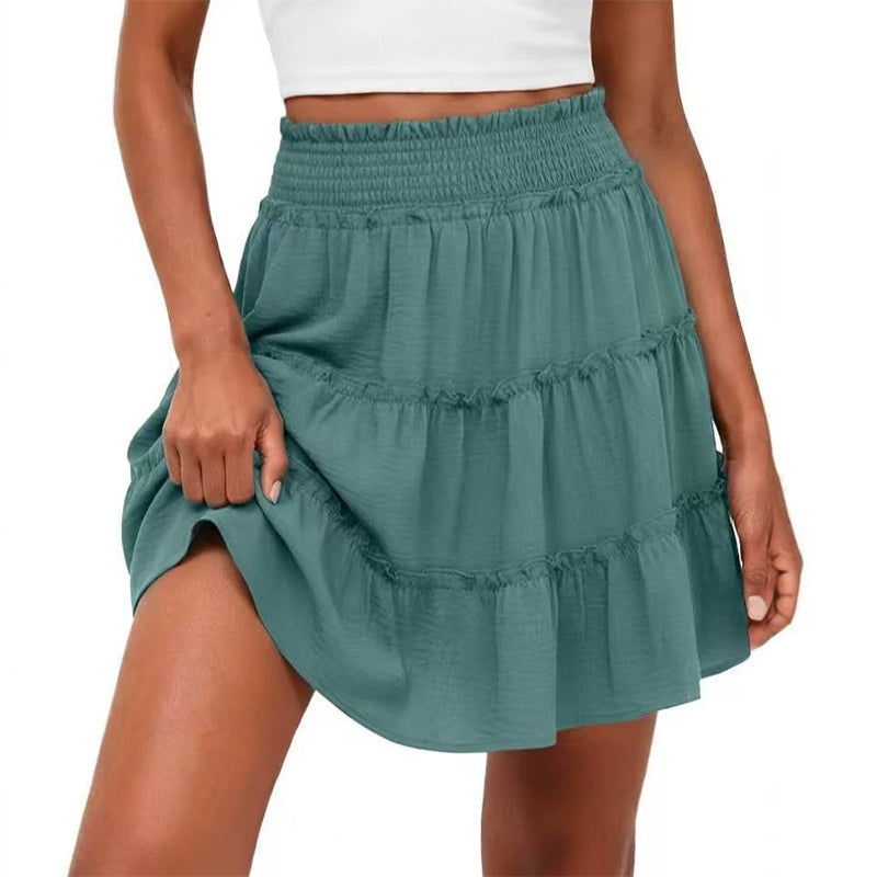 🎉FLASH DEAL 50% OFF！ – Flowy Tiered Ruffle Skort👗  | Hidden Shorts, Comfy Elastic Waist, Breathable Summer Fabric 🌞 Perfect for Active Days & Brunch Dates 🥂
