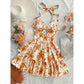 👗🌸 LIMITED-TIME 50% OFF! Women’s Halter Tie-Neck Printed Mini Dress – Lace-Up Front, Smocked Back & Tiered Ruffle Skirt ✨