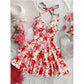 👗🌸 LIMITED-TIME 50% OFF! Women’s Halter Tie-Neck Printed Mini Dress – Lace-Up Front, Smocked Back & Tiered Ruffle Skirt ✨