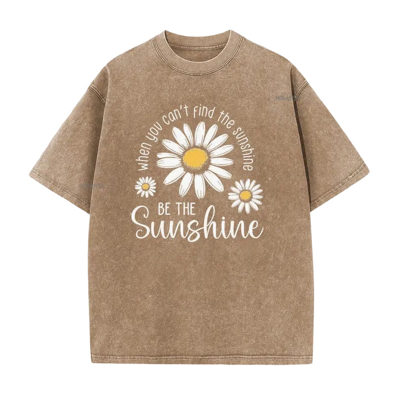 🏆Hot Sale 50% OFF🔥Unisex Vintage Washed Daisy Print Loose Fit T-Shirt