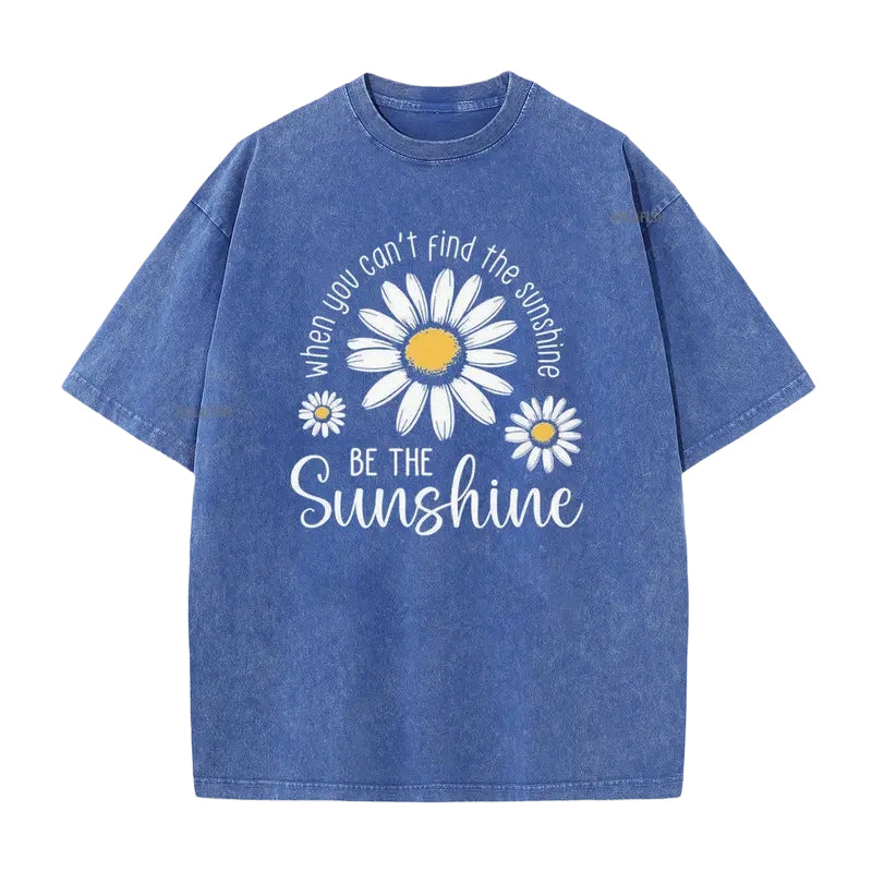 🏆Hot Sale 50% OFF🔥Unisex Vintage Washed Daisy Print Loose Fit T-Shirt