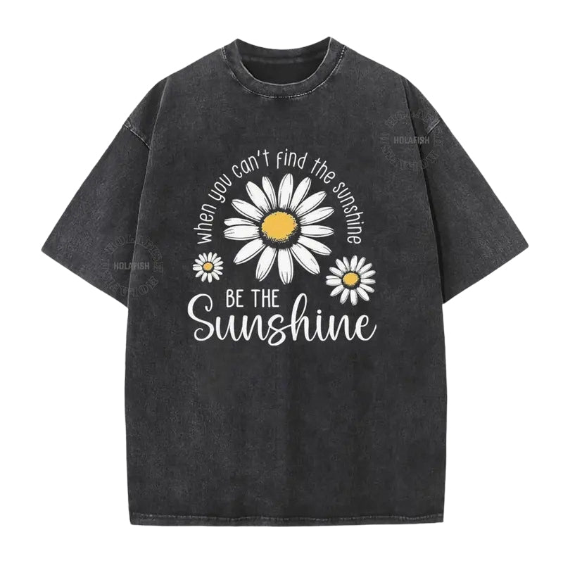 🏆Hot Sale 50% OFF🔥Unisex Vintage Washed Daisy Print Loose Fit T-Shirt
