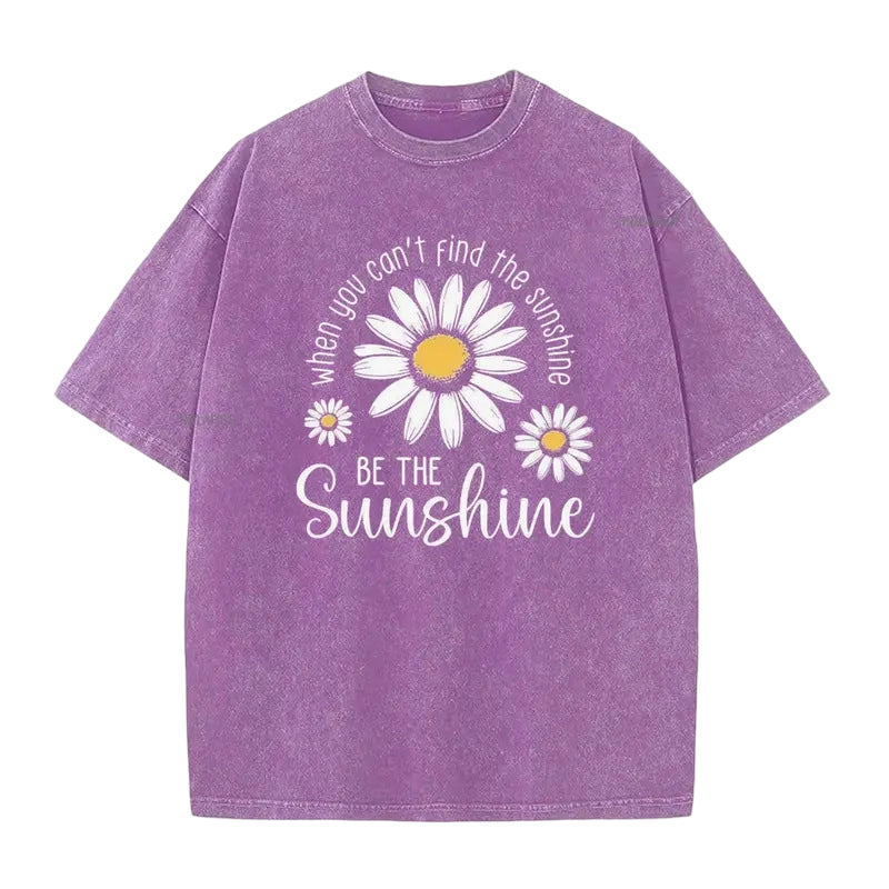 🏆Hot Sale 50% OFF🔥Unisex Vintage Washed Daisy Print Loose Fit T-Shirt