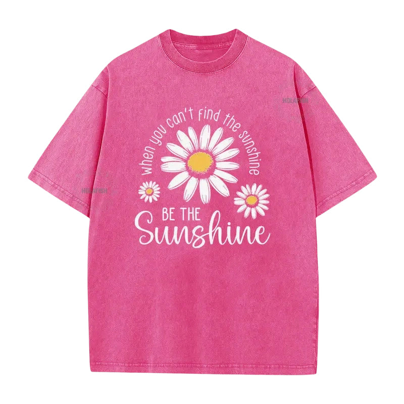 🏆Hot Sale 50% OFF🔥Unisex Vintage Washed Daisy Print Loose Fit T-Shirt