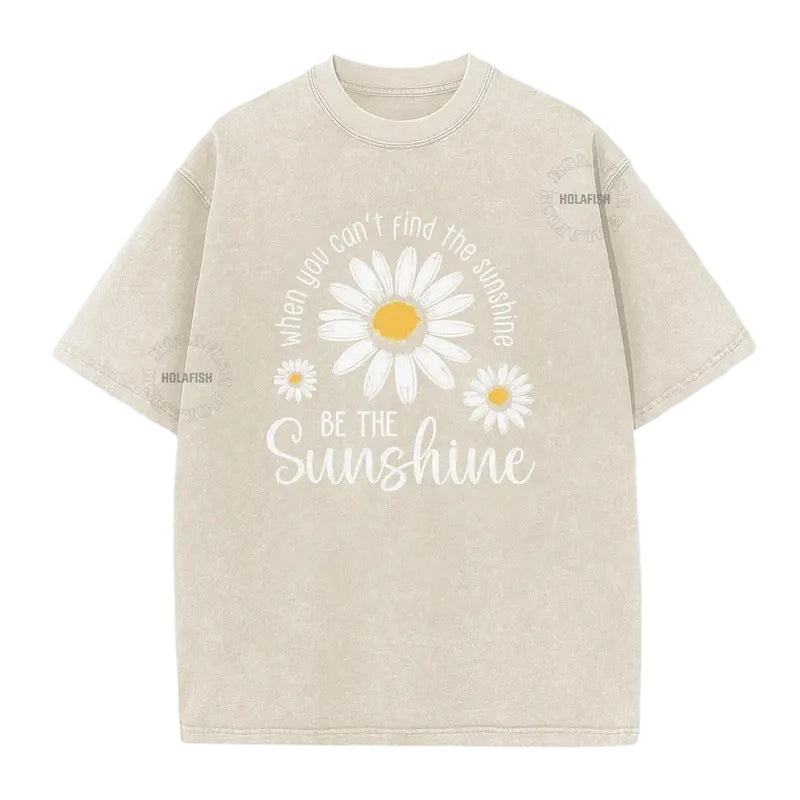 🏆Hot Sale 50% OFF🔥Unisex Vintage Washed Daisy Print Loose Fit T-Shirt