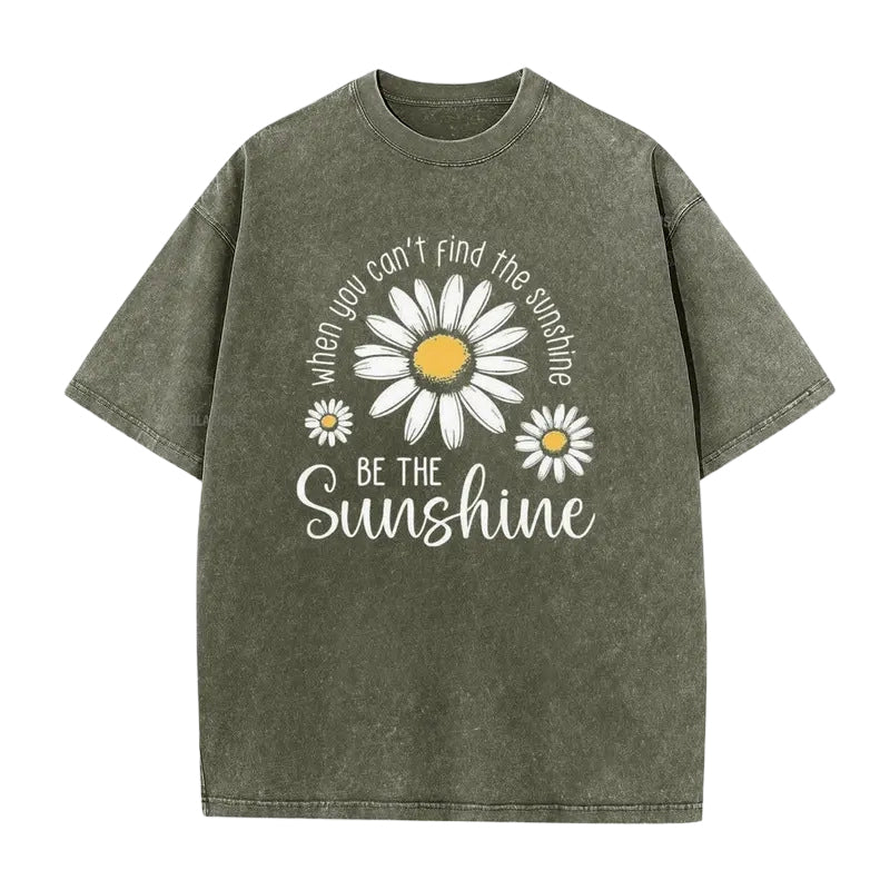 🏆Hot Sale 50% OFF🔥Unisex Vintage Washed Daisy Print Loose Fit T-Shirt