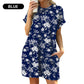 💃 Last Day Sale 50% Off 💐Loose Fit Short Sleeve Dress with Versatile Print Designs