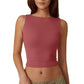 💗LAST DAY SPECIAL PRICE $24.99⚡50K+ SOLD💕👙High Neck Slim Fit Crop Tank Shirt Y2k Tops🖤Stretchy Sleeveless Cropped Camisole For Club Daily Street Outfit UK🇬🇧✨
