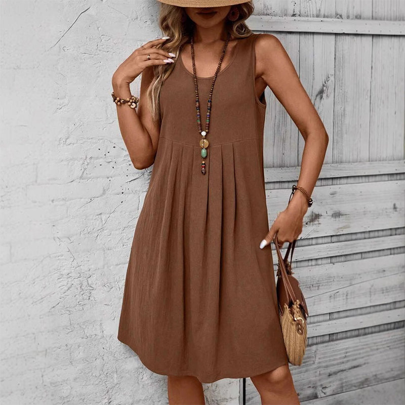🩱2026 New Arrival 50% OFF! ☀️Women's Casual Sleeveless Pleated Dress