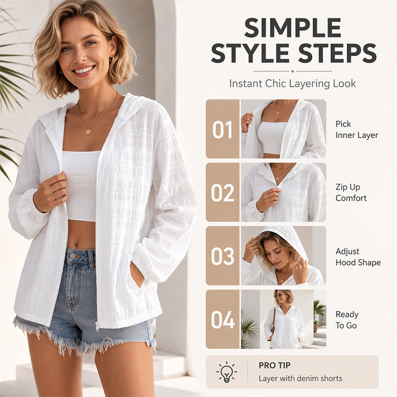 💖2026 Summer Sale 50% OFF💥Lightweight Zip-Up Hoodie – Breathable & Wrinkle-Resistant Fit