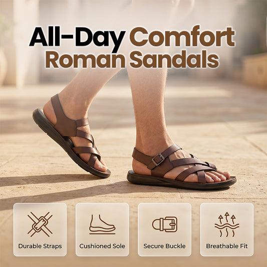 📢📢50% OFF !! ⏰Men Roman Sandals Summer Casual Soft Sole Beach Shoes