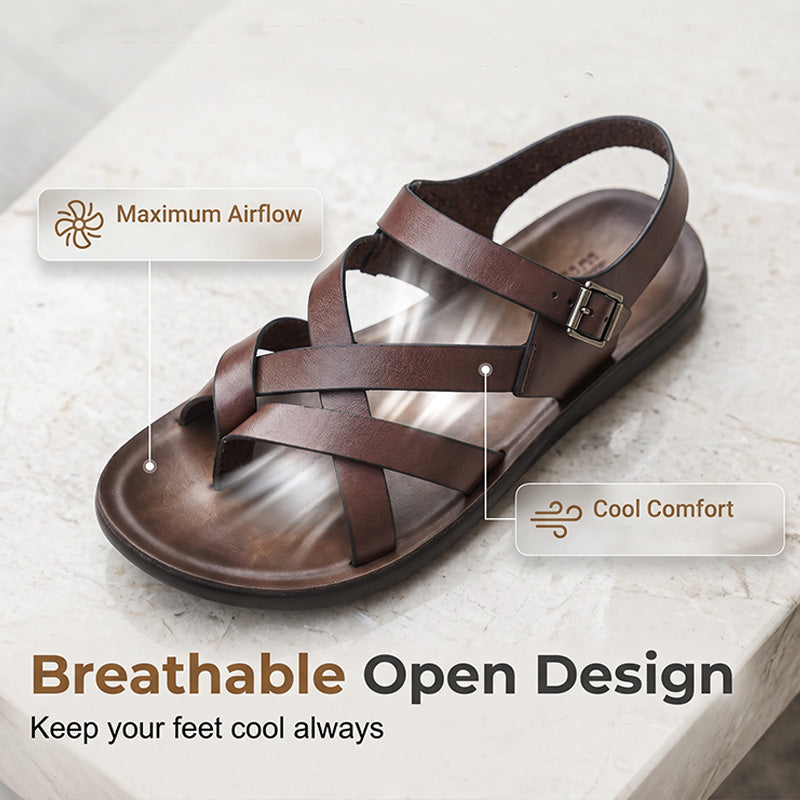📢📢50% OFF !! ⏰Men Roman Sandals Summer Casual Soft Sole Beach Shoes