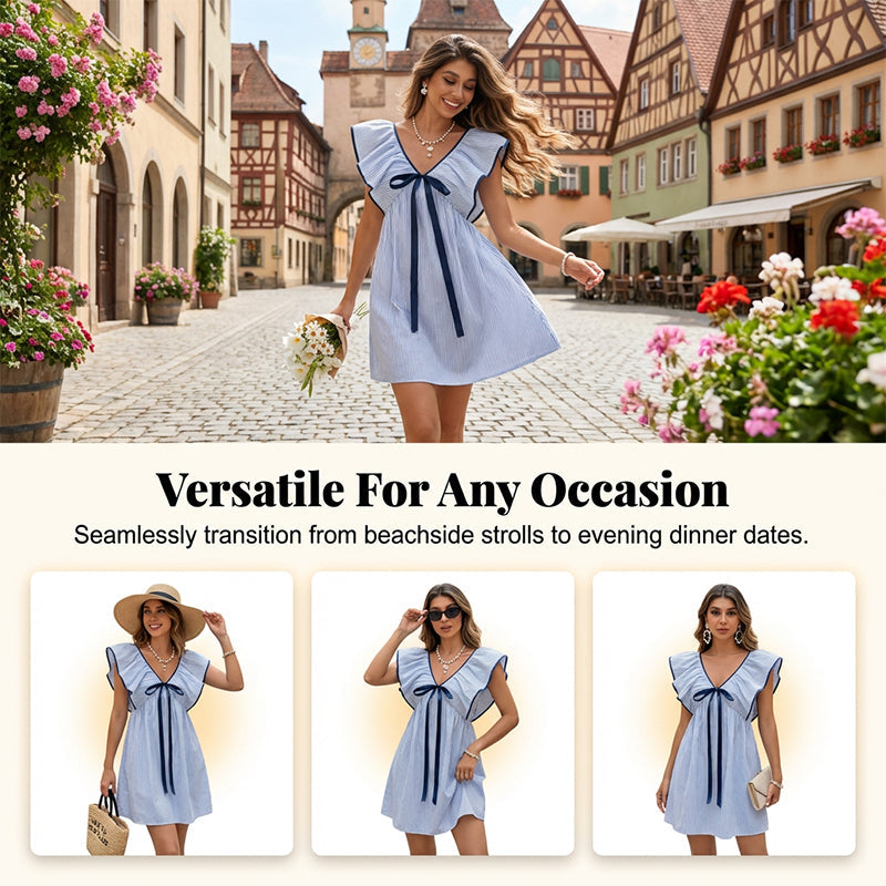 🎁New Arrivals 50% OFF💥Women's V Neck Babydoll Mini Dress