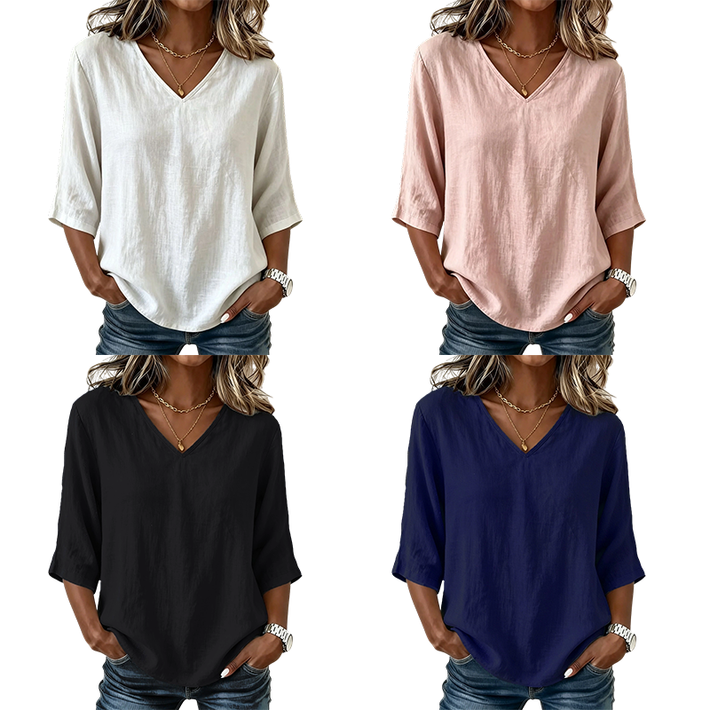 👗 50% OFF NOW! 💥Women's Casual V-Neck 3/4 Sleeve Blouse