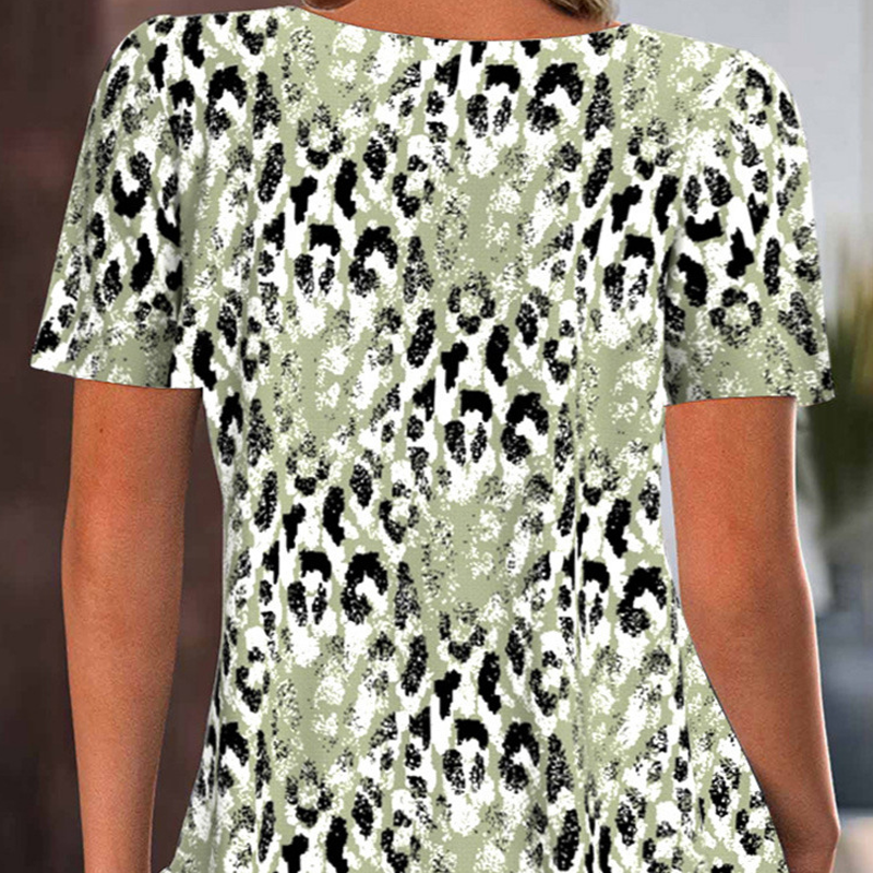 🐆LAST DAY SALE 50% OFF🐾Women's Casual Printed Round Neck Short Sleeve Top