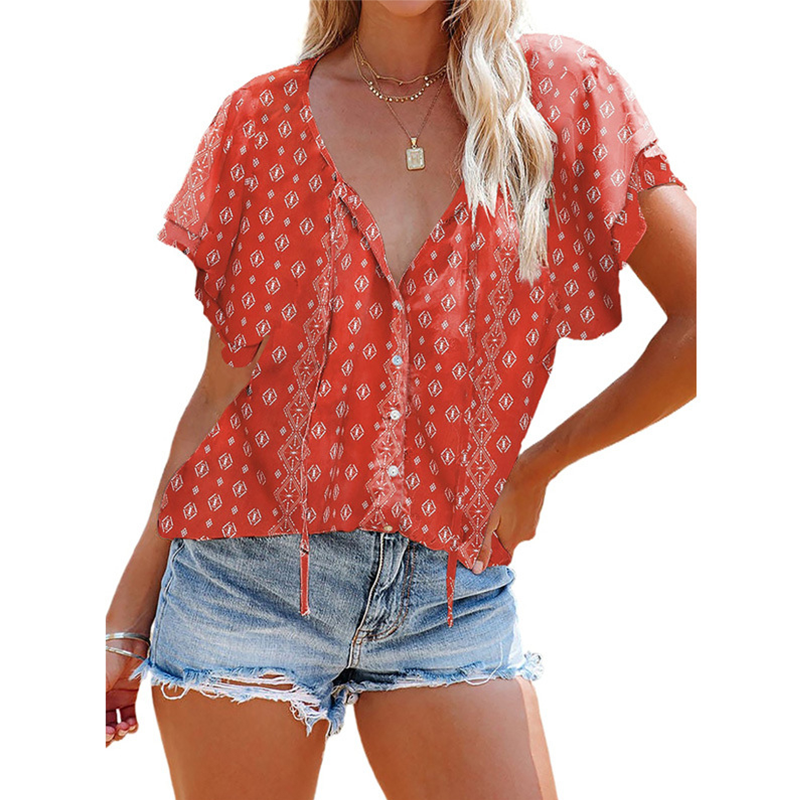 🎉 LIMITED TIME 50% OFF! 🔥Women Casual V Neck Floral Print