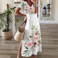 💖Last Day 50% OFF💖💃Women's V-Neck Floral Print Dress with Side Slit Hem