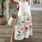 💖Last Day 50% OFF💖💃Women's V-Neck Floral Print Dress with Side Slit Hem