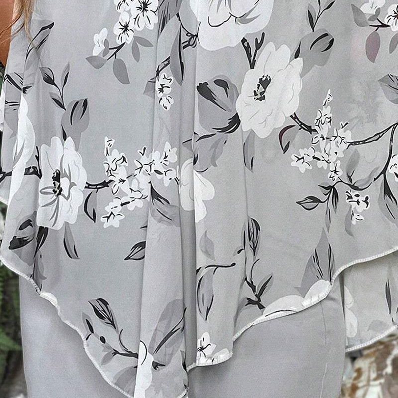 👗 50% OFF NOW! 💥Women's Floral Print Cape Bodycon Dress