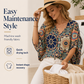 🔥Last Day Special Sale 60% OFF!!💝Women's V-Neck Bohemian Print Blouse Summer Loose Fit Shirt
