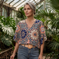 🔥Last Day Special Sale 60% OFF!!💝Women's V-Neck Bohemian Print Blouse Summer Loose Fit Shirt
