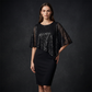 ⏳Limited-time 50% off⏰Women's Elegant Sequin Asymmetrical Cape Slim Fit Midi Dress