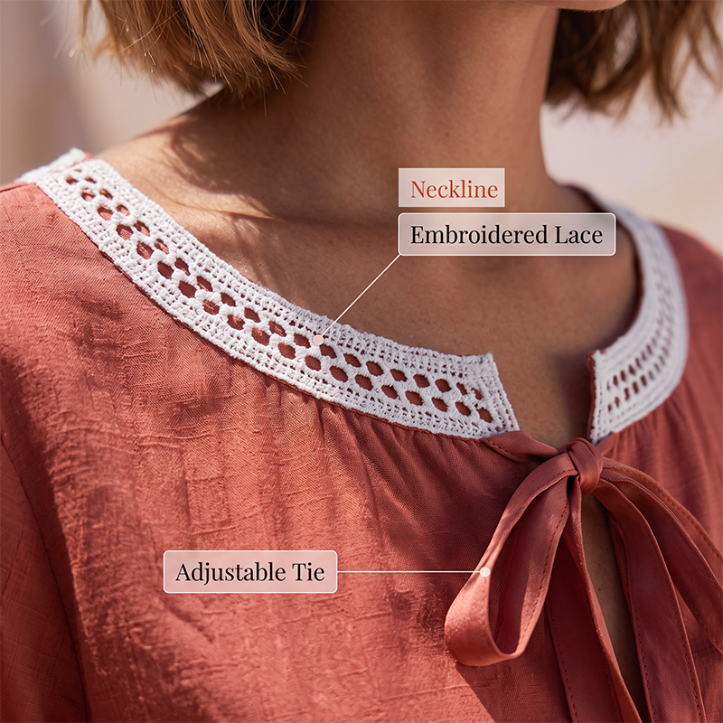 💖2026 Summer Sale 50% OFF💥Women's Elegant Lace Tie Neck Top