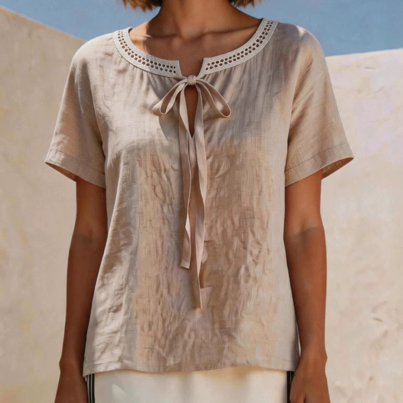 💖2026 Summer Sale 50% OFF💥Women's Elegant Lace Tie Neck Top