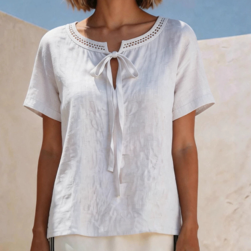💖2026 Summer Sale 50% OFF💥Women's Elegant Lace Tie Neck Top
