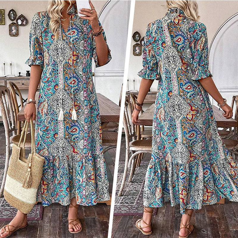 ⏳Limited-time 50% off⏰Women's Summer V-Neck Floral Dress