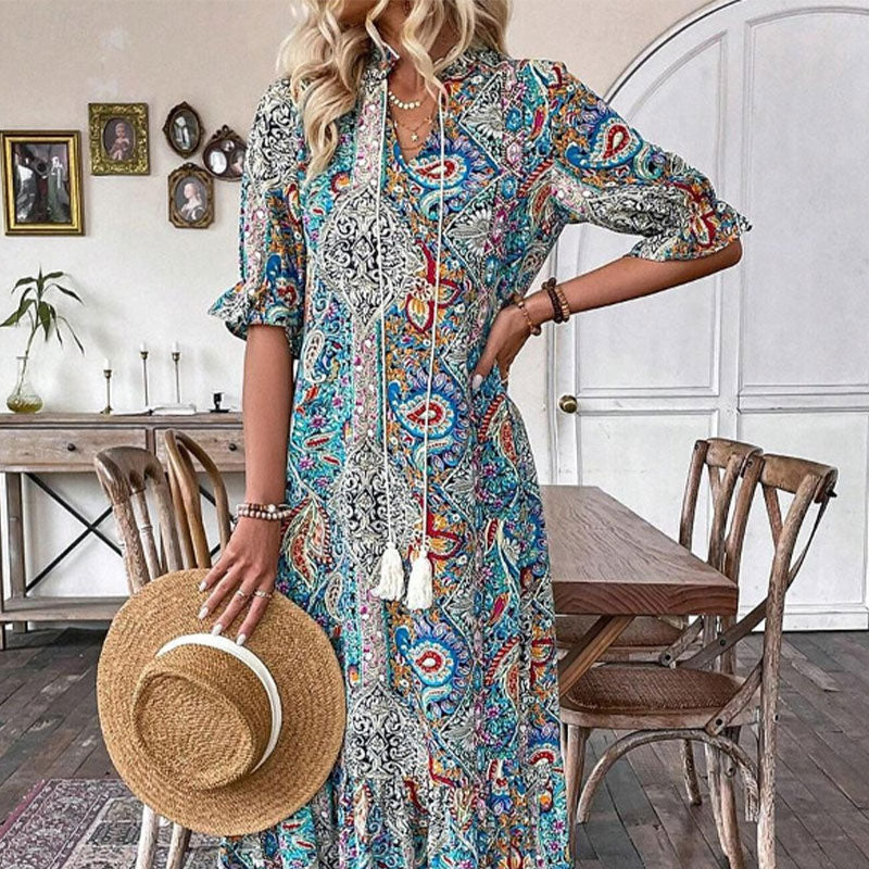 ⏳Limited-time 50% off⏰Women's Summer V-Neck Floral Dress