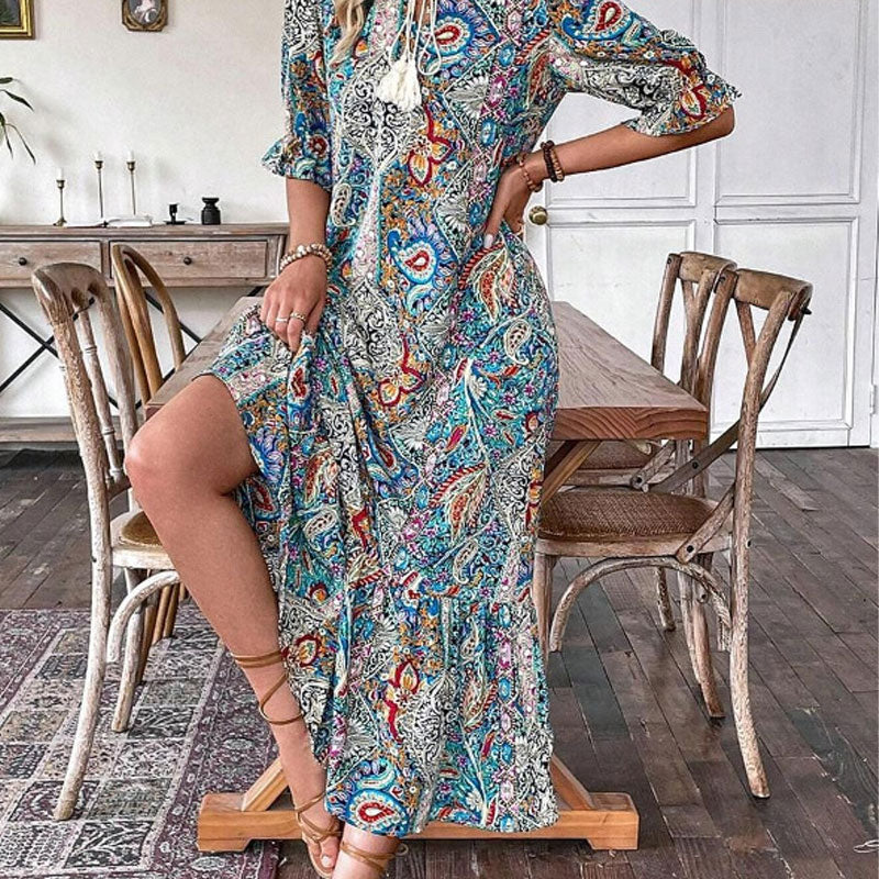 ⏳Limited-time 50% off⏰Women's Summer V-Neck Floral Dress