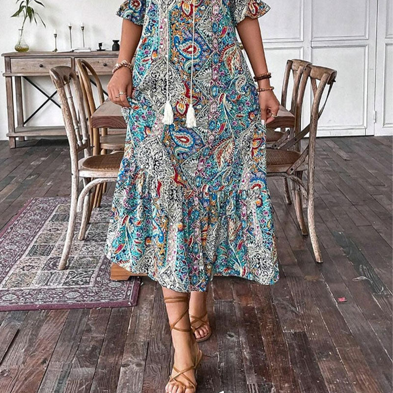 ⏳Limited-time 50% off⏰Women's Summer V-Neck Floral Dress